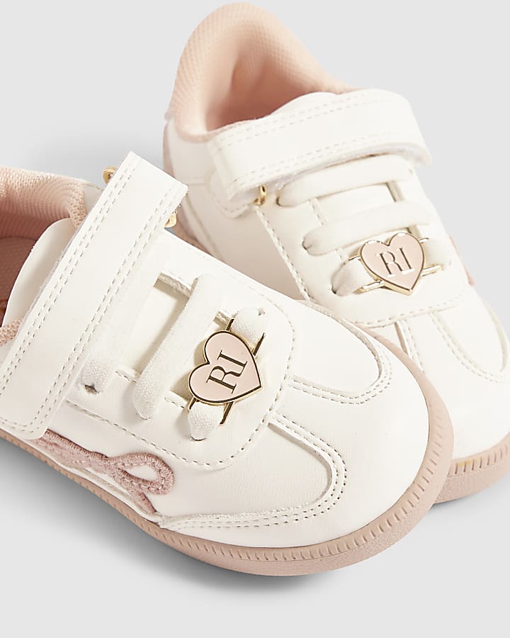 Mini Girls White Bow Trainers