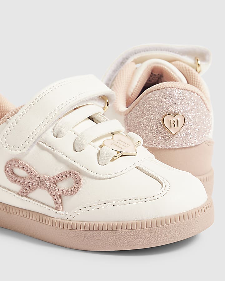 Mini Girls White Bow Trainers