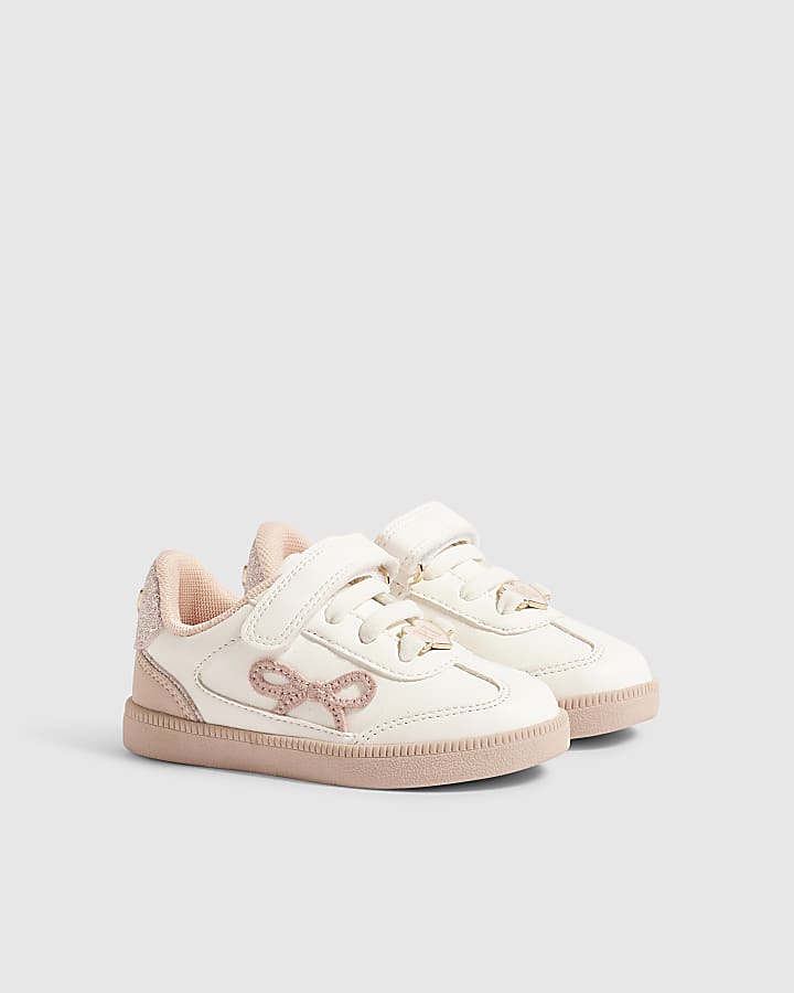 Mini Girls White Bow Trainers