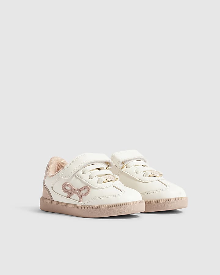 Mini Girls White Bow Trainers