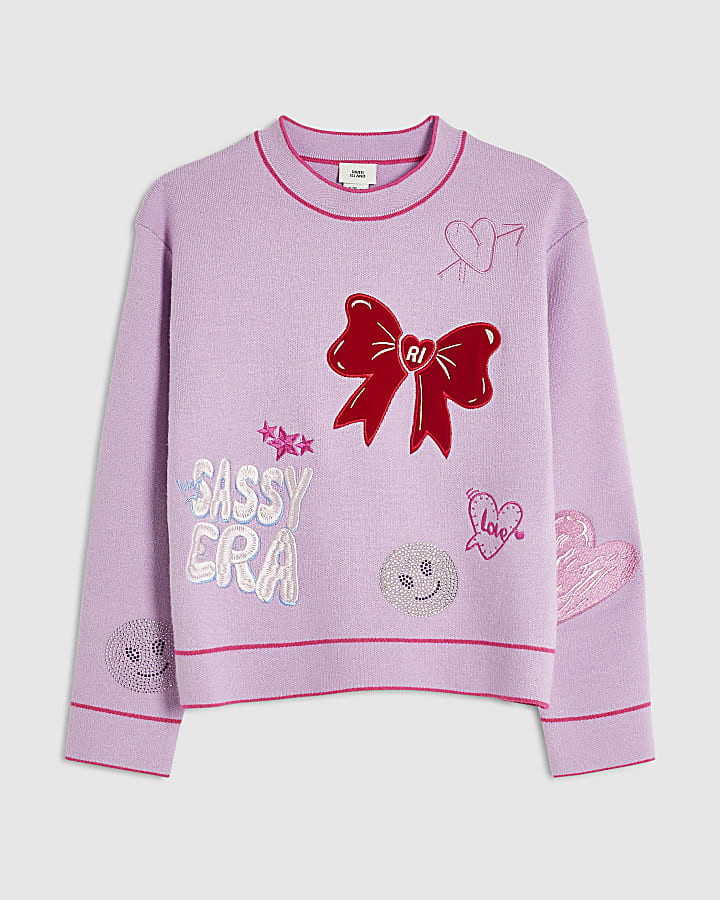 Girls Purple Sassy Era Jumper