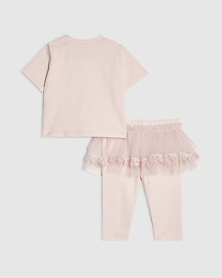 Baby Girls Pink Tulle Leggings Set
