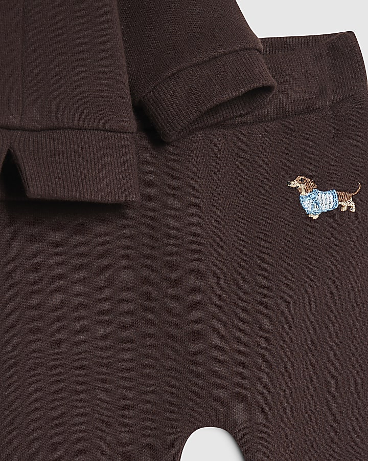 Baby Boys Brown Handsome Little Man Shirt Set