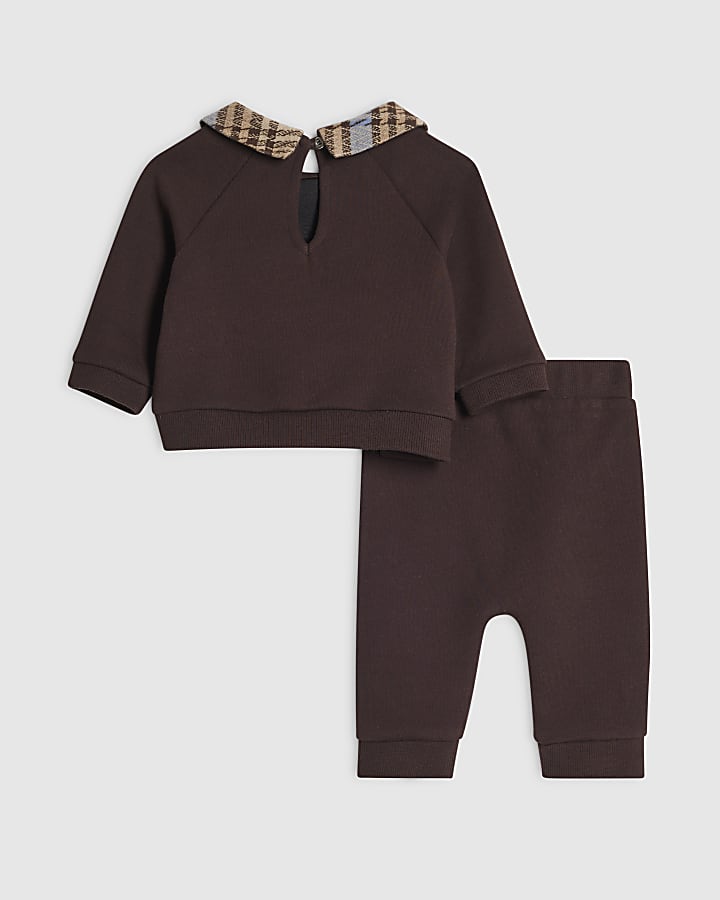 Baby Boys Brown Handsome Little Man Shirt Set