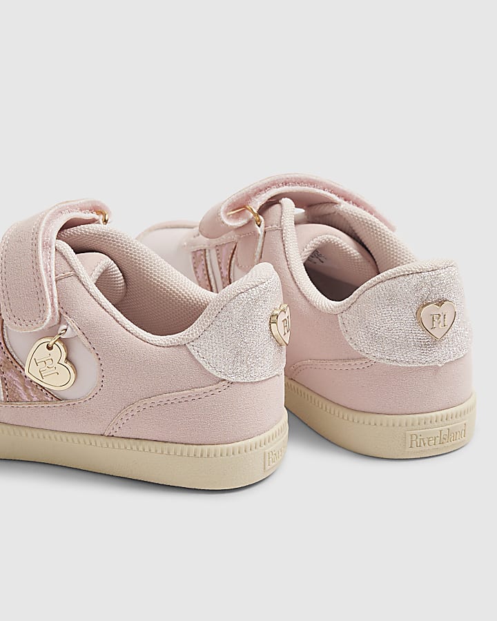 Girls Pink Snake Shimmer Trainers
