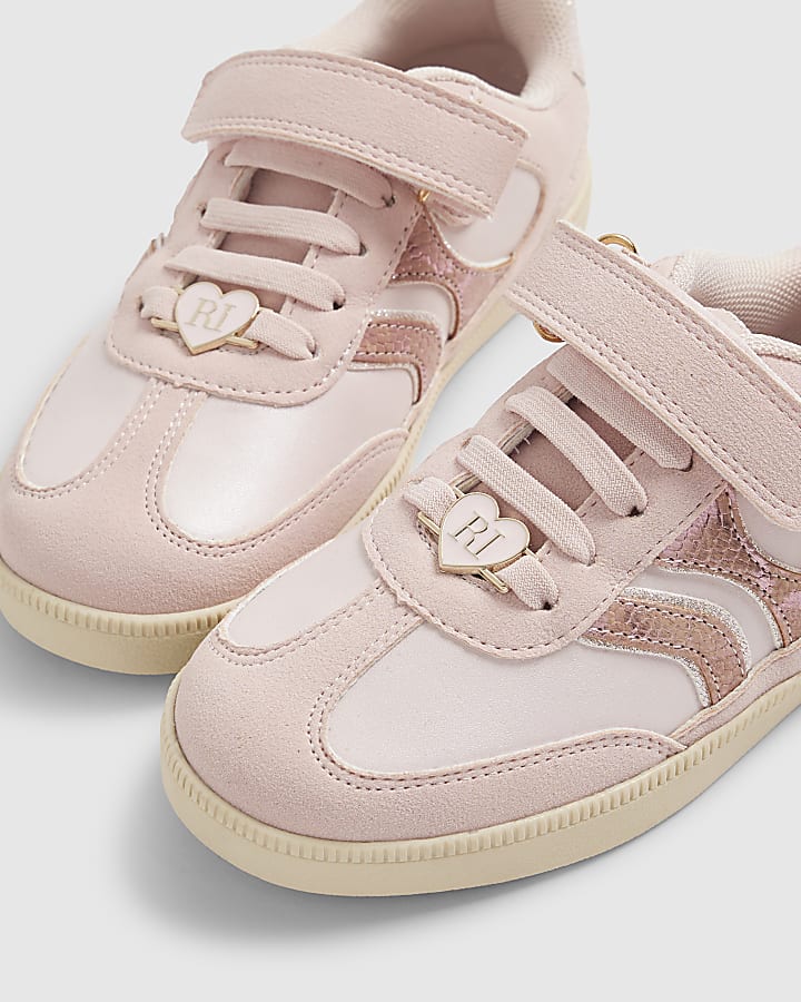 Girls Pink Snake Shimmer Trainers