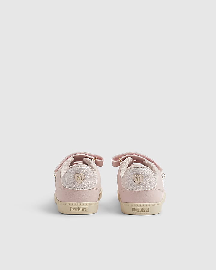 Girls Pink Snake Shimmer Trainers
