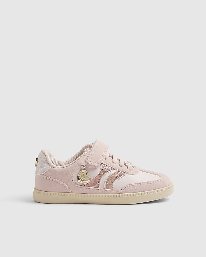 Girls Pink Snake Shimmer Trainers