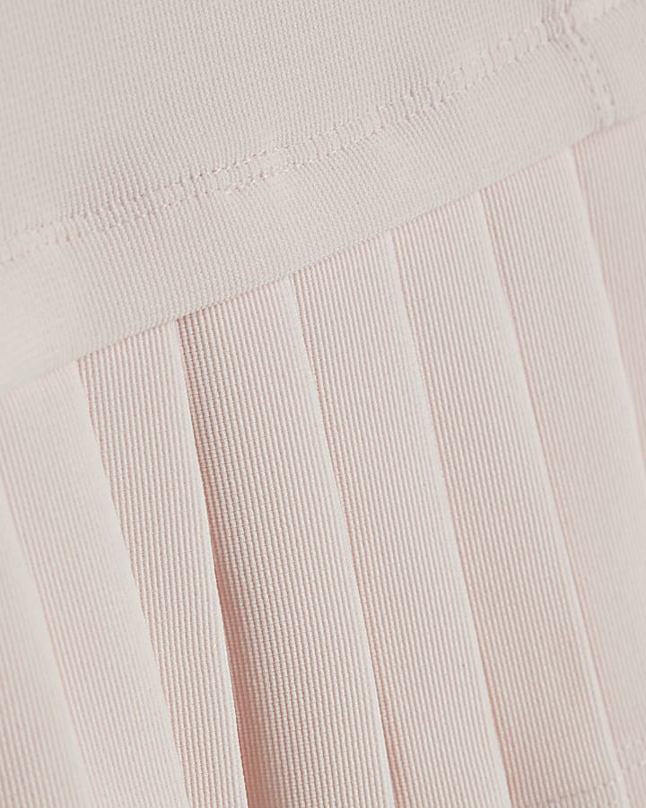 Mini Girls Pink Pleated Hem Dress