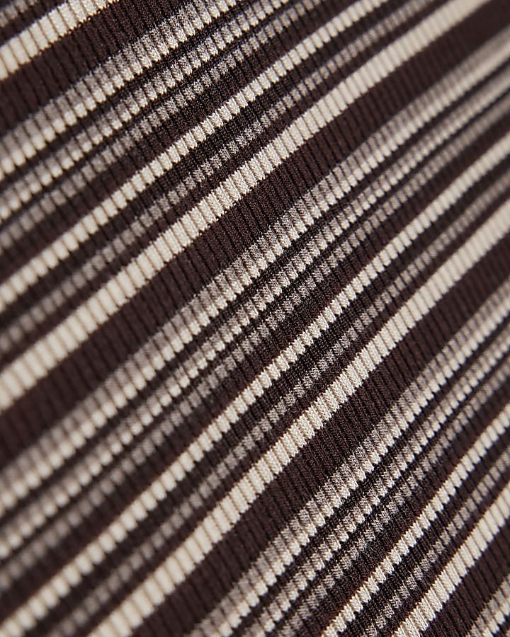 Girls Brown Striped Tank Top