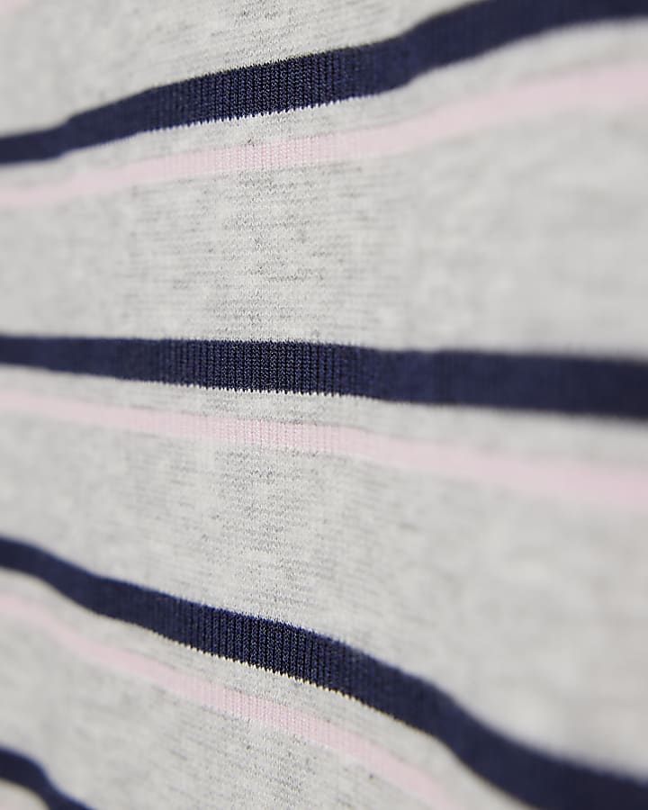 Girls Grey Striped Tank Top