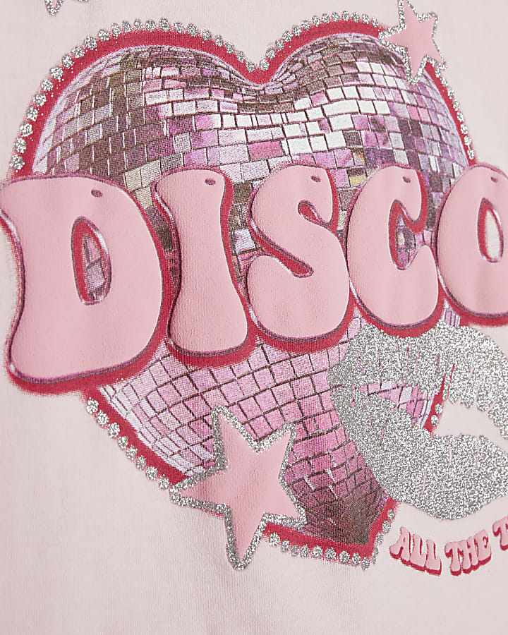 Girls Pink Disco All The Time T-Shirt
