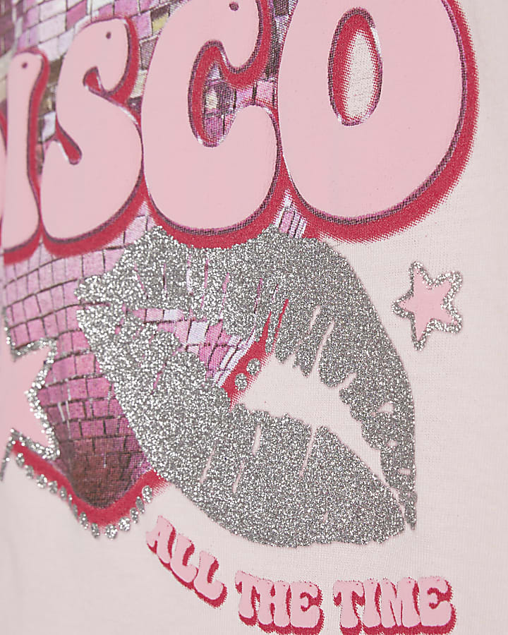Girls Pink Disco All The Time T-Shirt