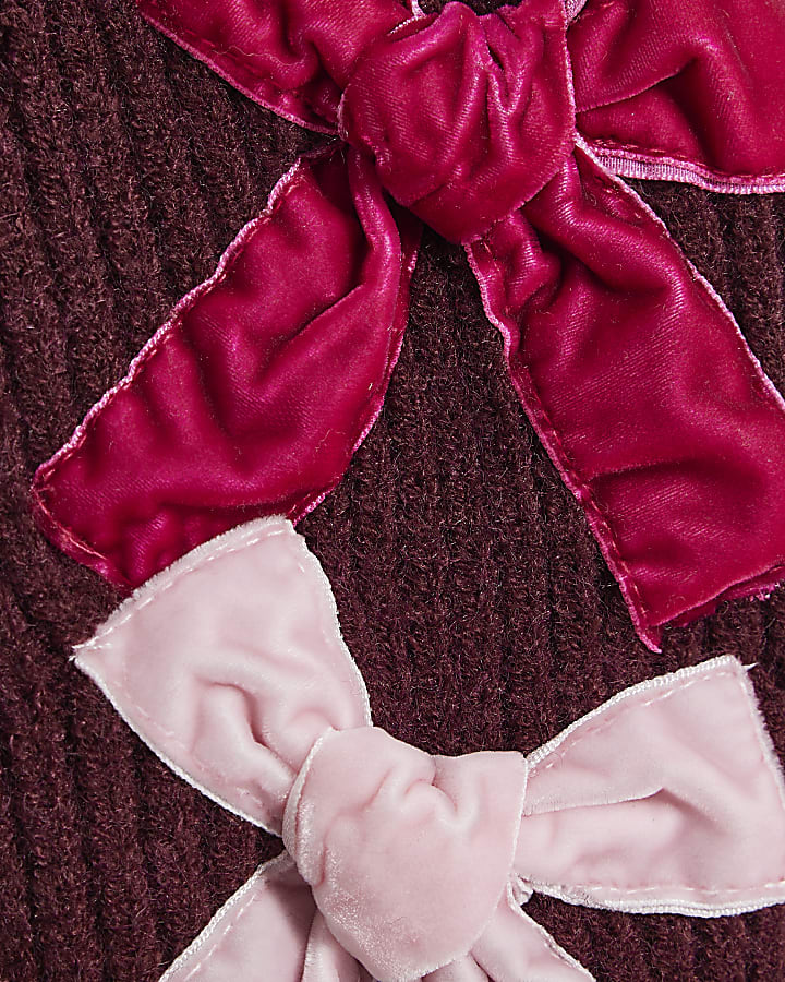 Girls Purple 3D Bow Cardigan