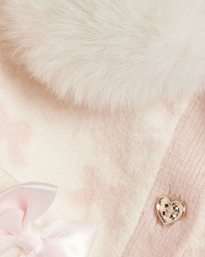 Baby Girls Cream Fairisle Cardigan Set