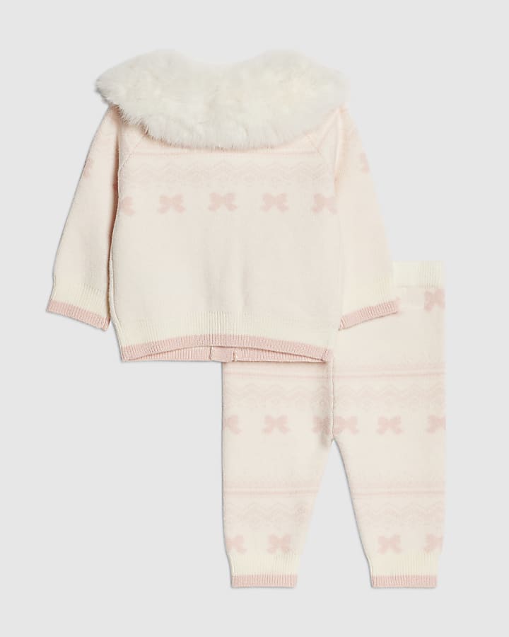 Baby Girls Cream Fairisle Cardigan Set