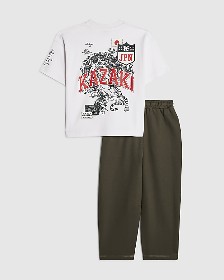 Boys White Kazaki Japanese T-Shirt Set