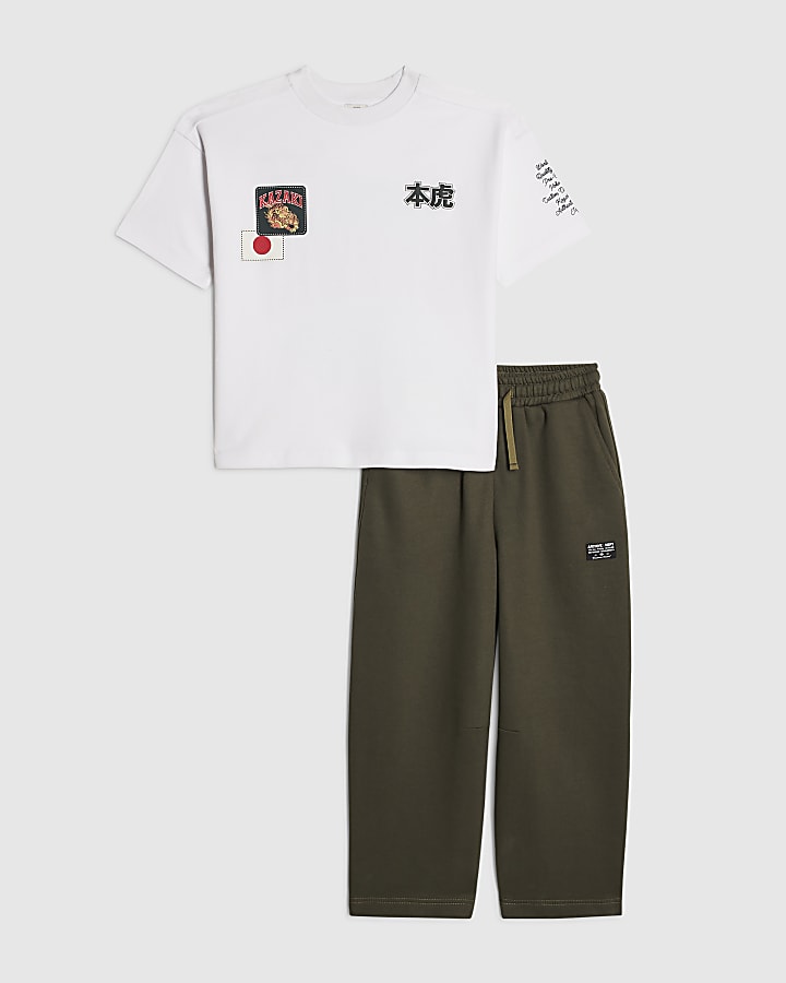 Boys White Kazaki Japanese T-Shirt Set