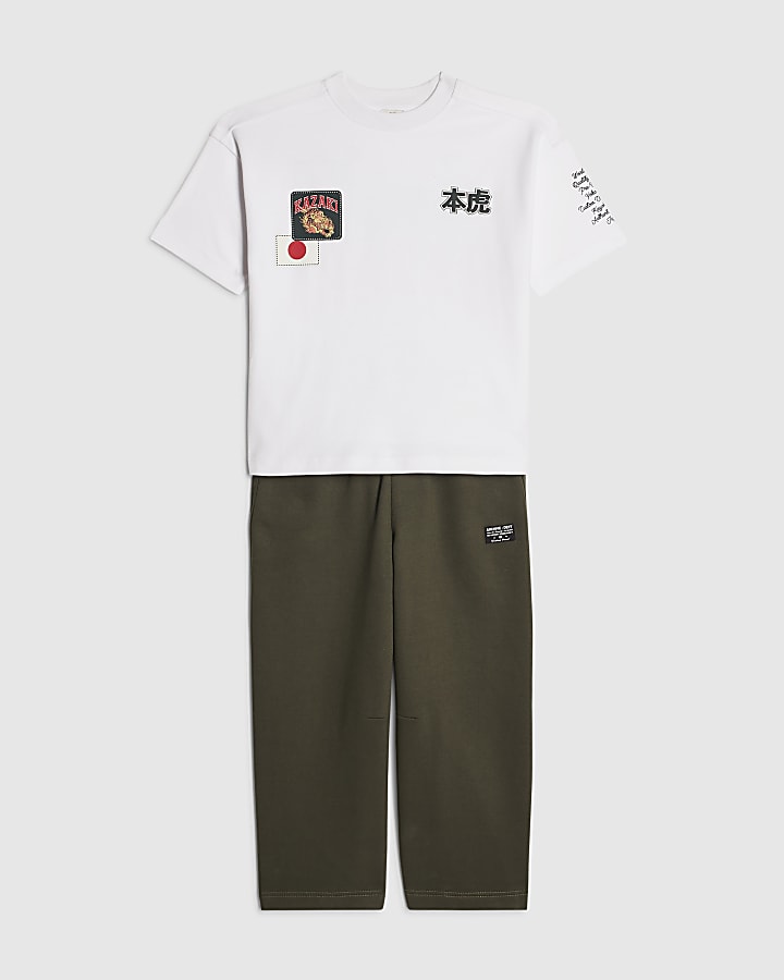 Boys White Kazaki Japanese T-Shirt Set