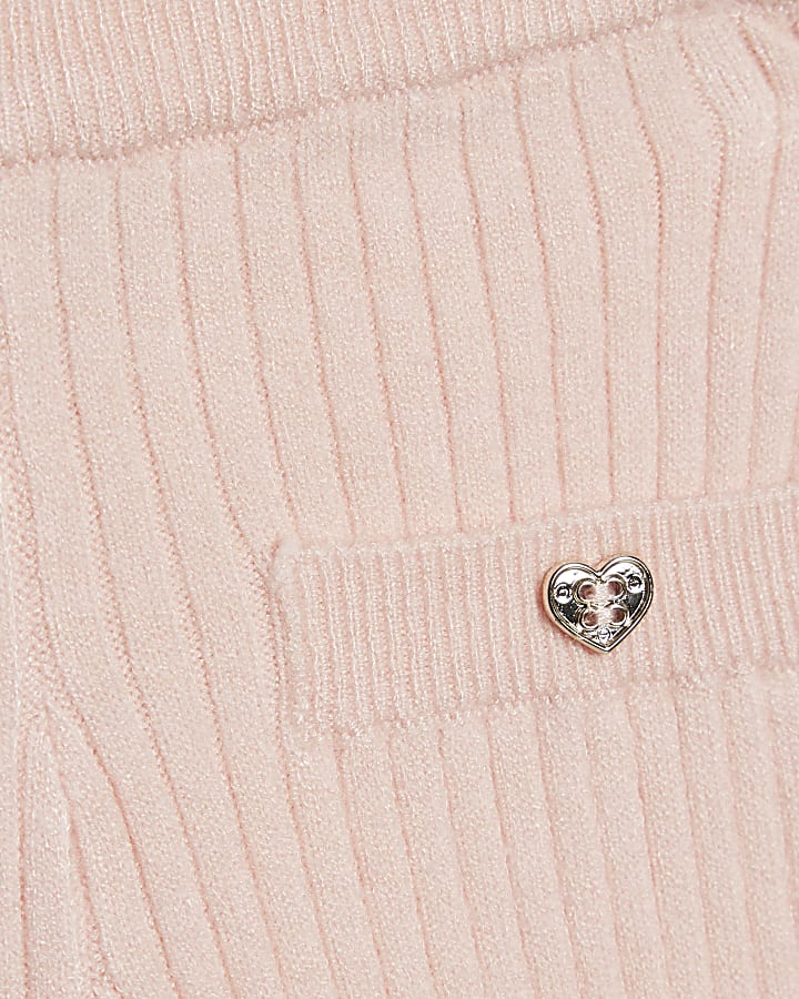 Baby Girls Pink Fur Collar Peplum Top Set