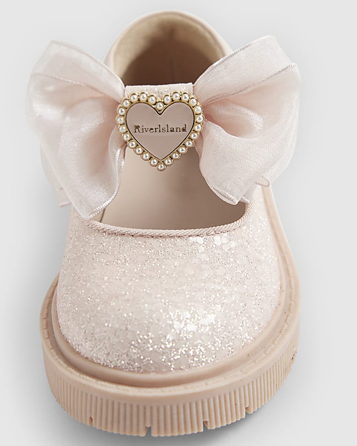 Mini Girls Pink Glitter Mary Jane Shoes