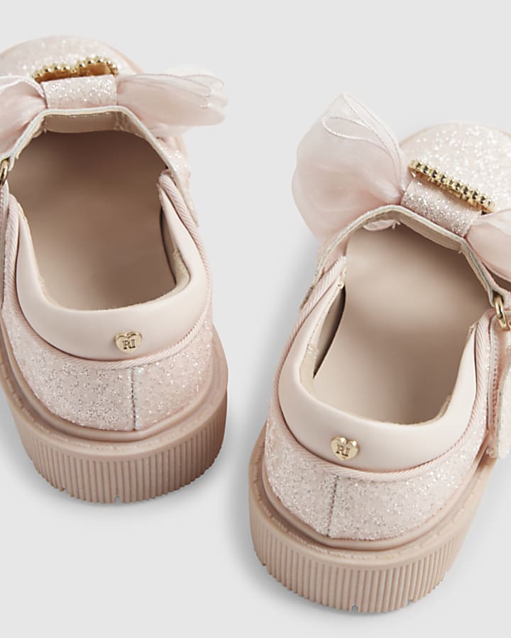 Mini Girls Pink Glitter Mary Jane Shoes