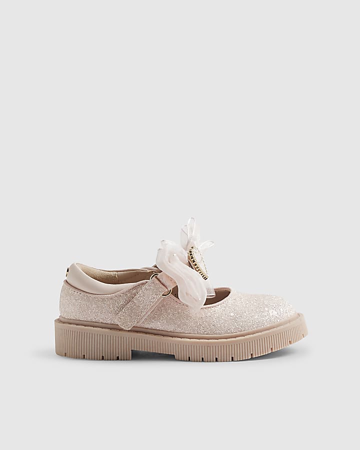 Mini Girls Pink Glitter Mary Jane Shoes