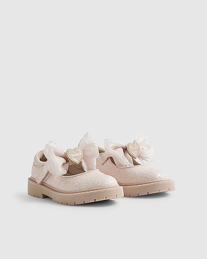 Mini Girls Pink Glitter Mary Jane Shoes