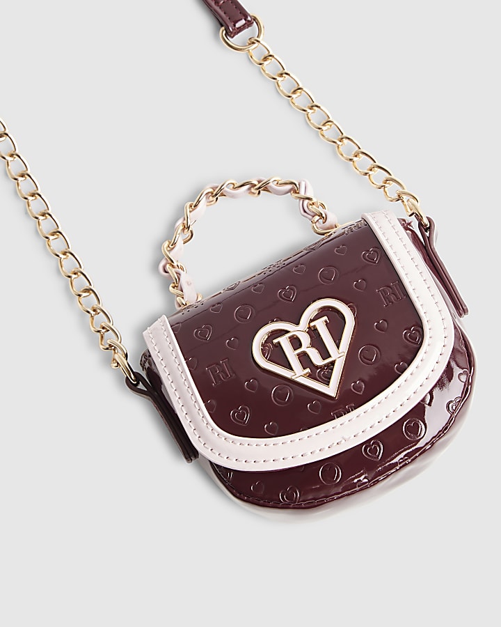 Girls Red Patent Mini Crossbody Bag