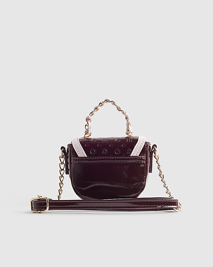 Girls Red Patent Mini Crossbody Bag