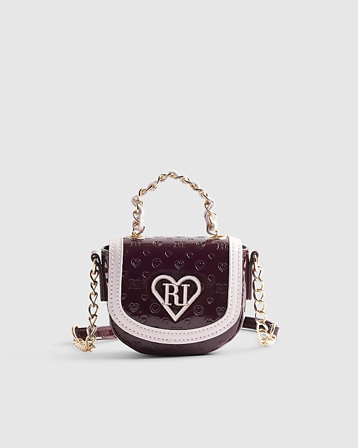 Girls Red Patent Mini Crossbody Bag