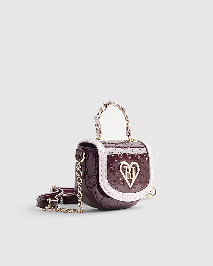Girls Red Patent Mini Crossbody Bag