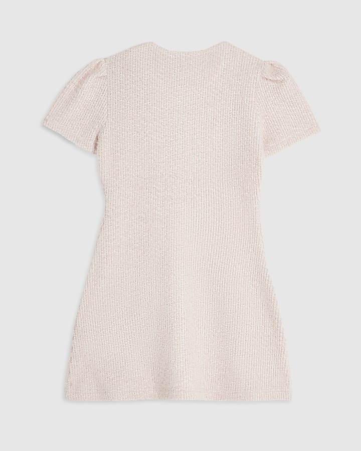 Girls Pink Cosy Fit And Flare Dress