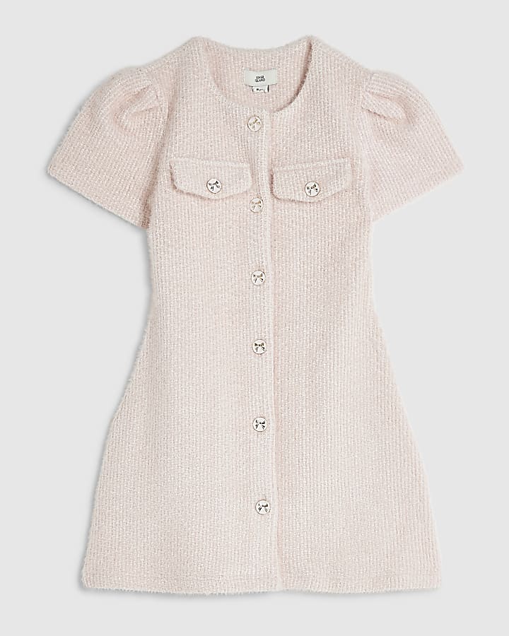 Girls Pink Cosy Fit And Flare Dress