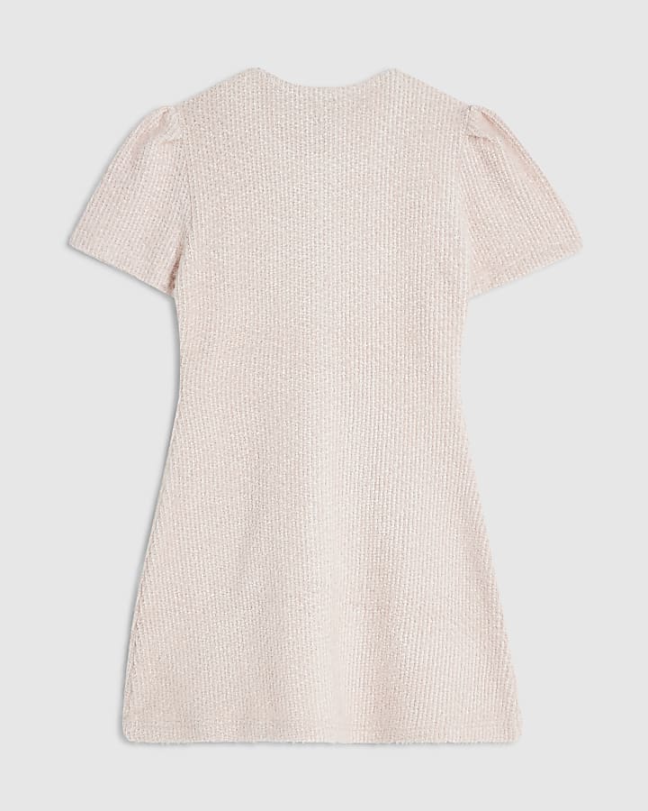Girls Pink Cosy Fit And Flare Dress