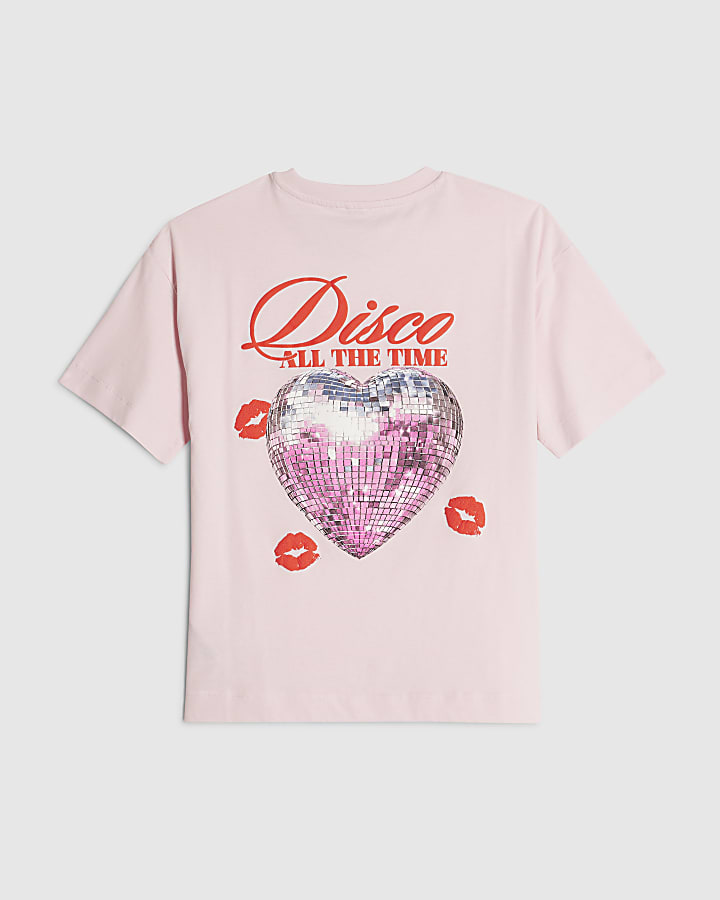 Girls Pink Disco All The Time T-Shirt