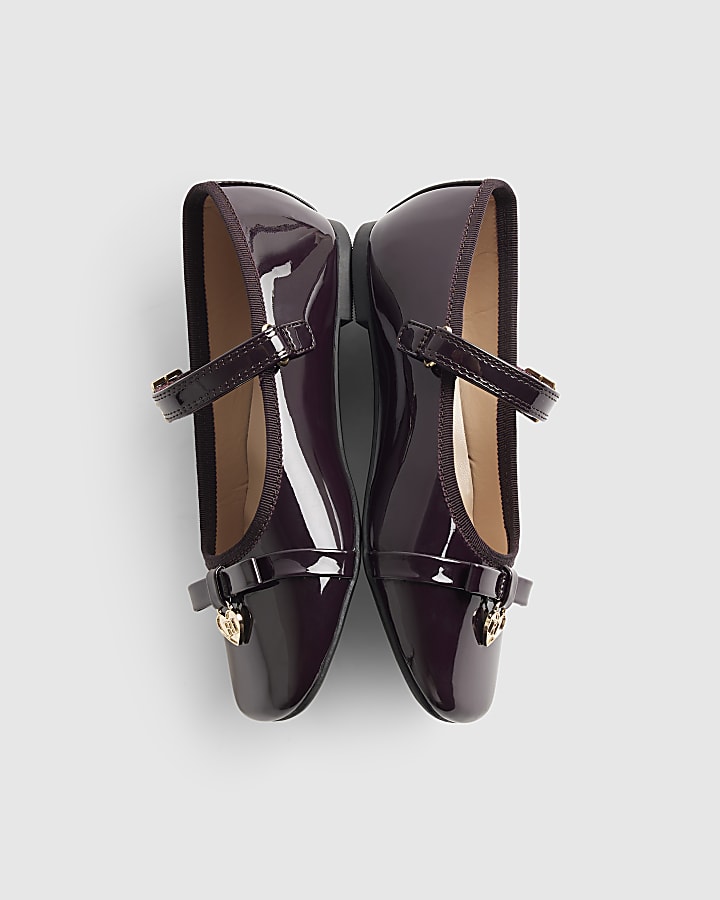 Girls Burgundy Ballet Flats
