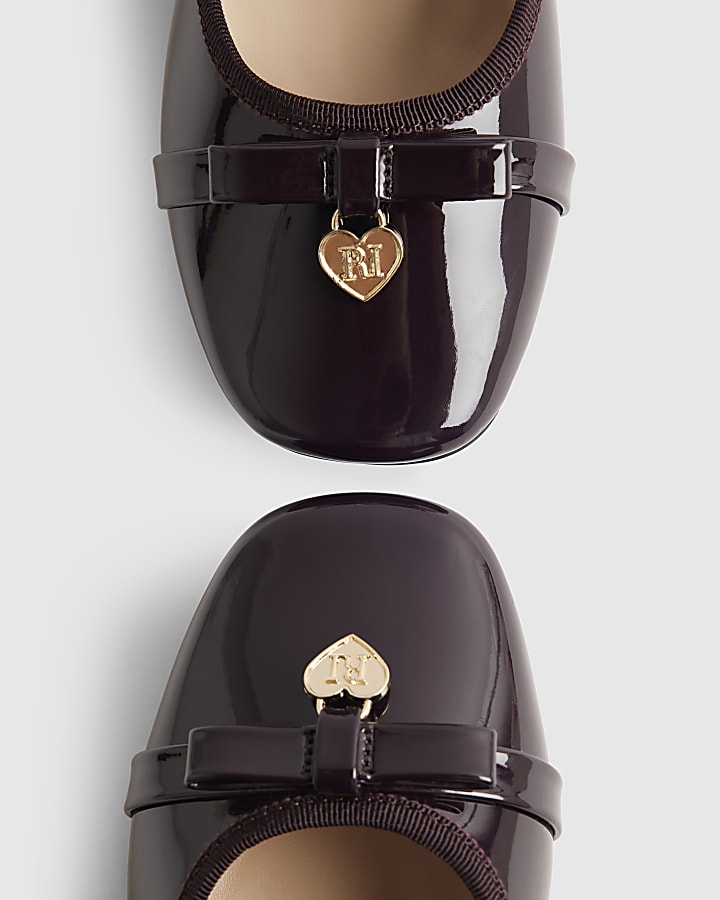 Girls Burgundy Ballet Flats
