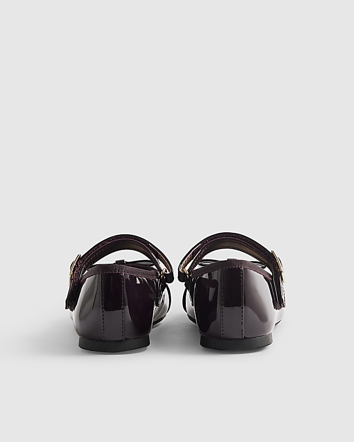 Girls Burgundy Ballet Flats