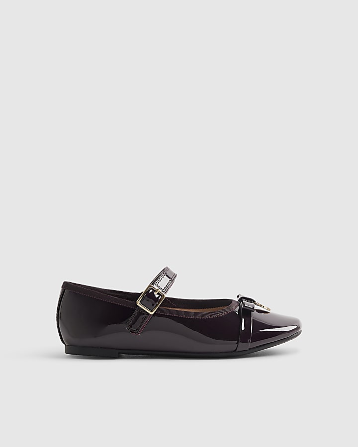 Girls Burgundy Ballet Flats