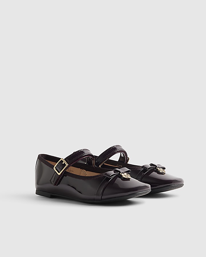 Girls Burgundy Ballet Flats