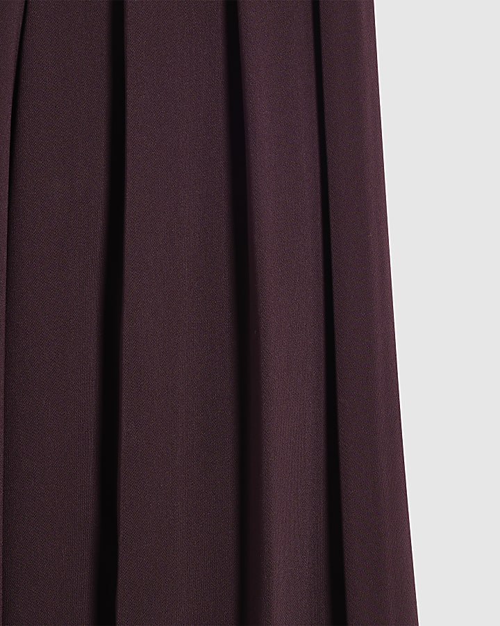 Girls Burgundy Pleated Tailored Trousers