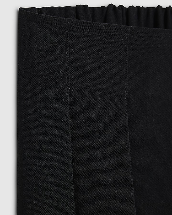 Girls Black Pleated Tailored Trousers