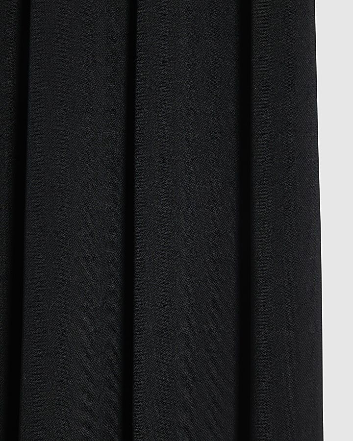 Girls Black Pleated Tailored Trousers