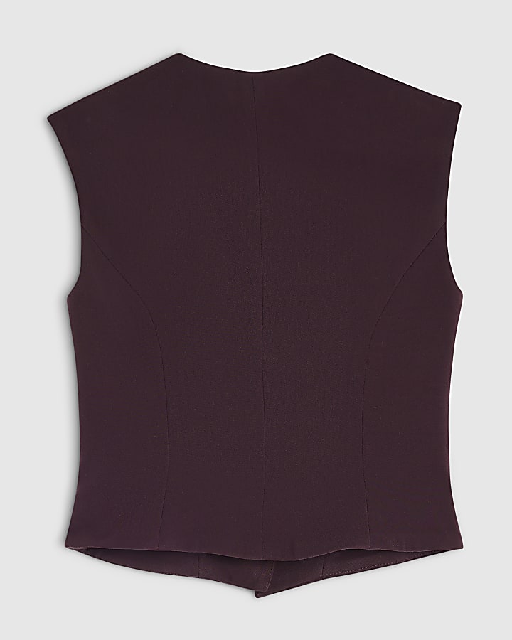 Girls Purple Tailored Waistcoat