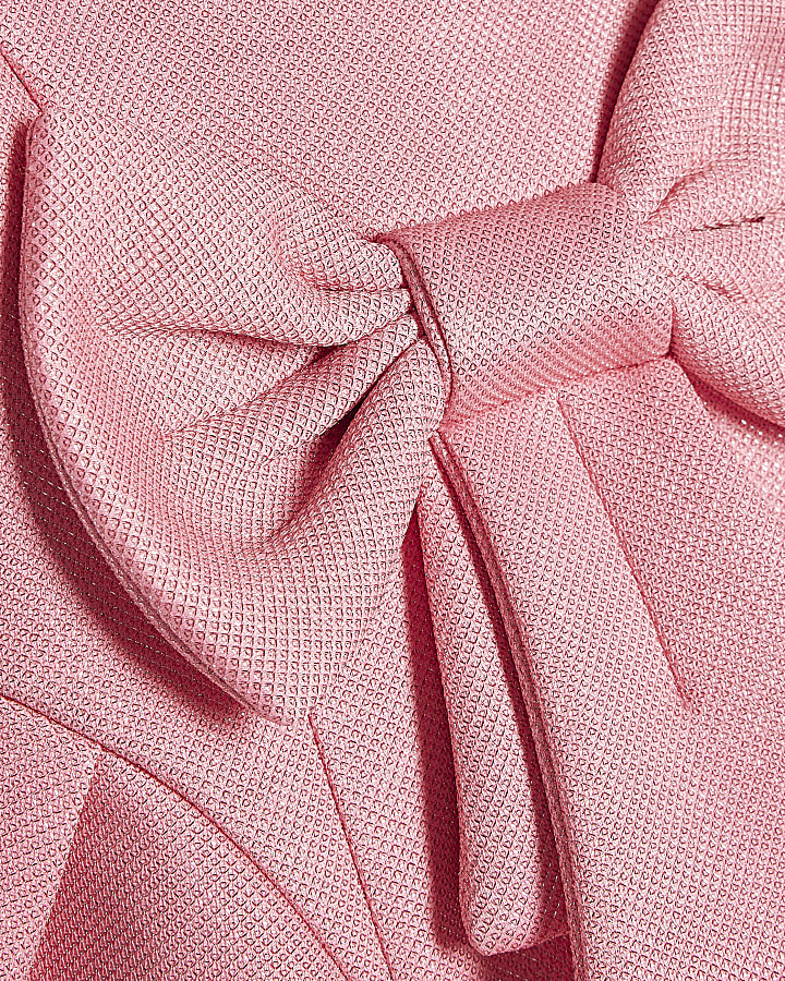 Mini Girls Pink Glitter Bow Skater Dress