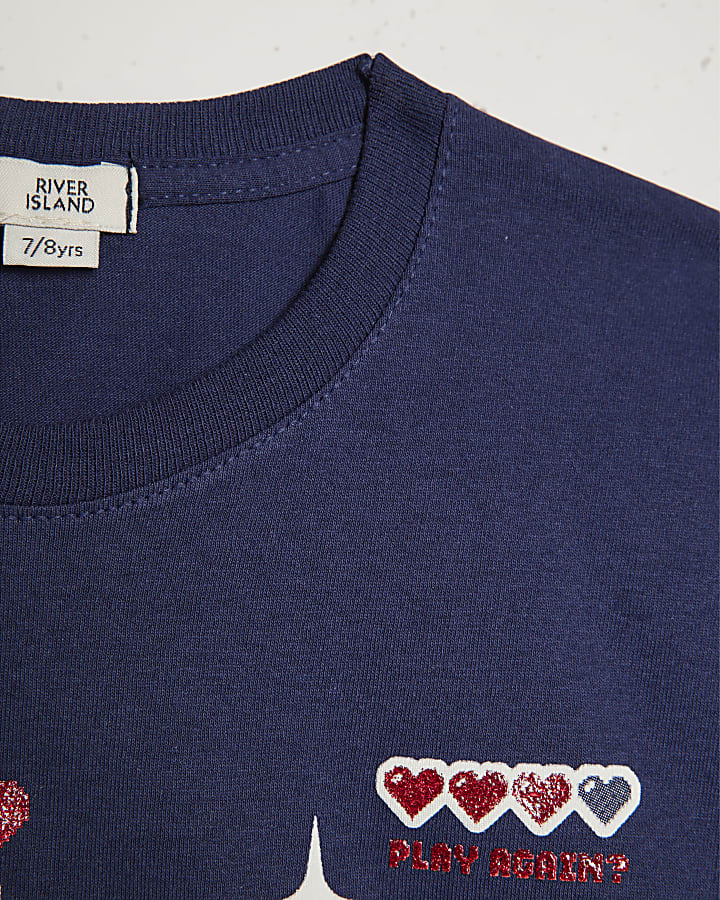 Girls Navy Kpop Cherry Soda T-Shirt