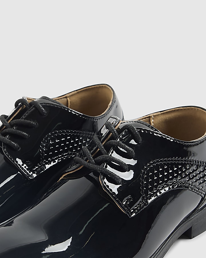 Boys Black Black Patent Point Shoes