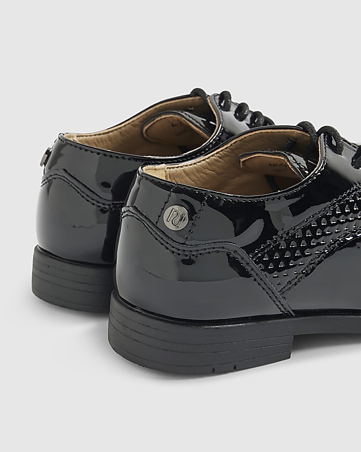 Boys Black Black Patent Point Shoes
