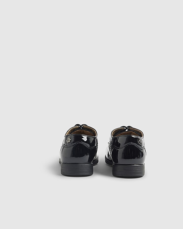 Boys Black Black Patent Point Shoes